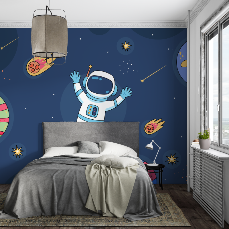 Astronauten-Schlafzimmer-Tapete | Wandtapete