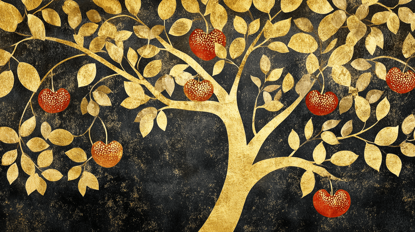 Golden Fruit Tree Wallpaper | Murals Wallpaper