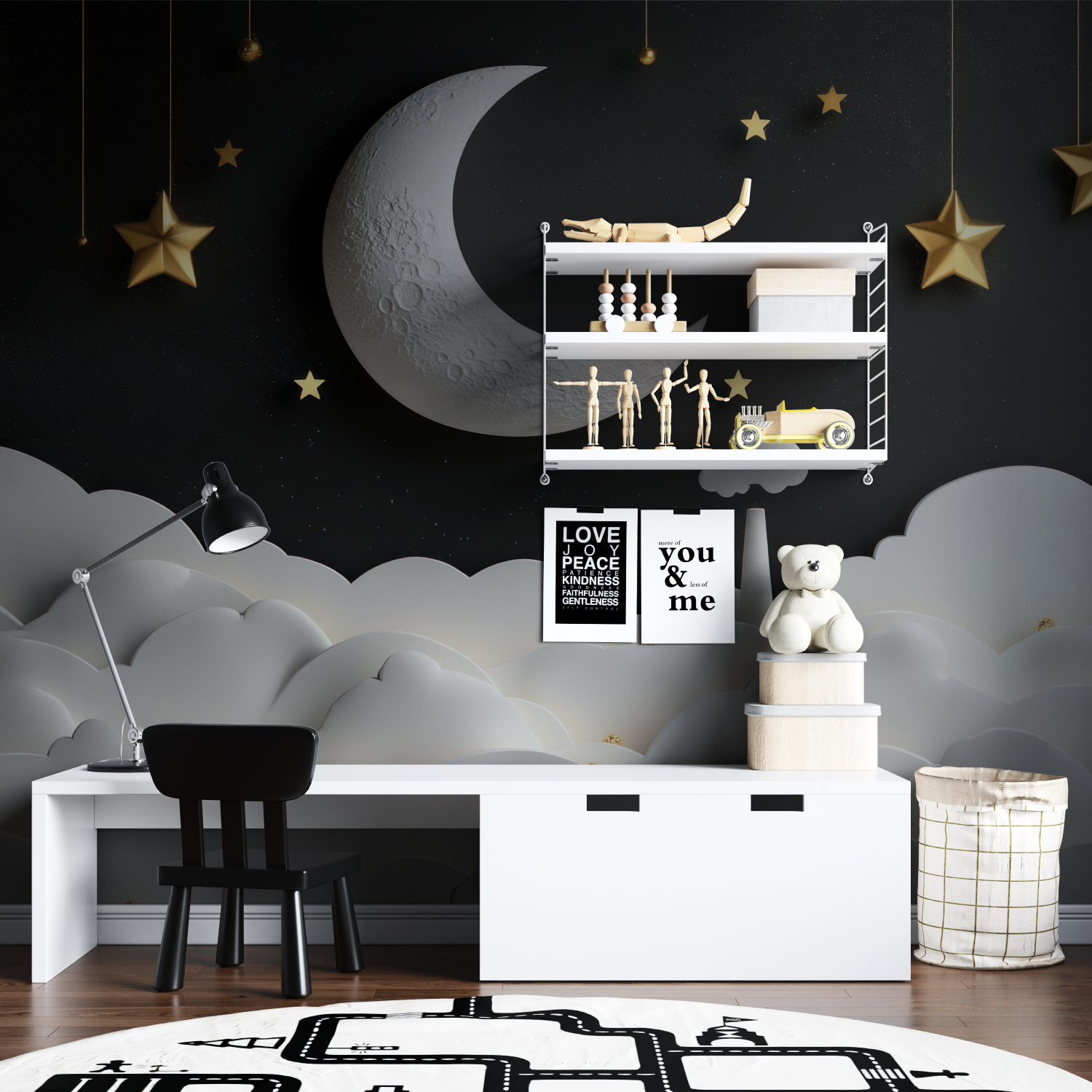 3D Moon Wallpaper for Kids | Murals Wallpaper