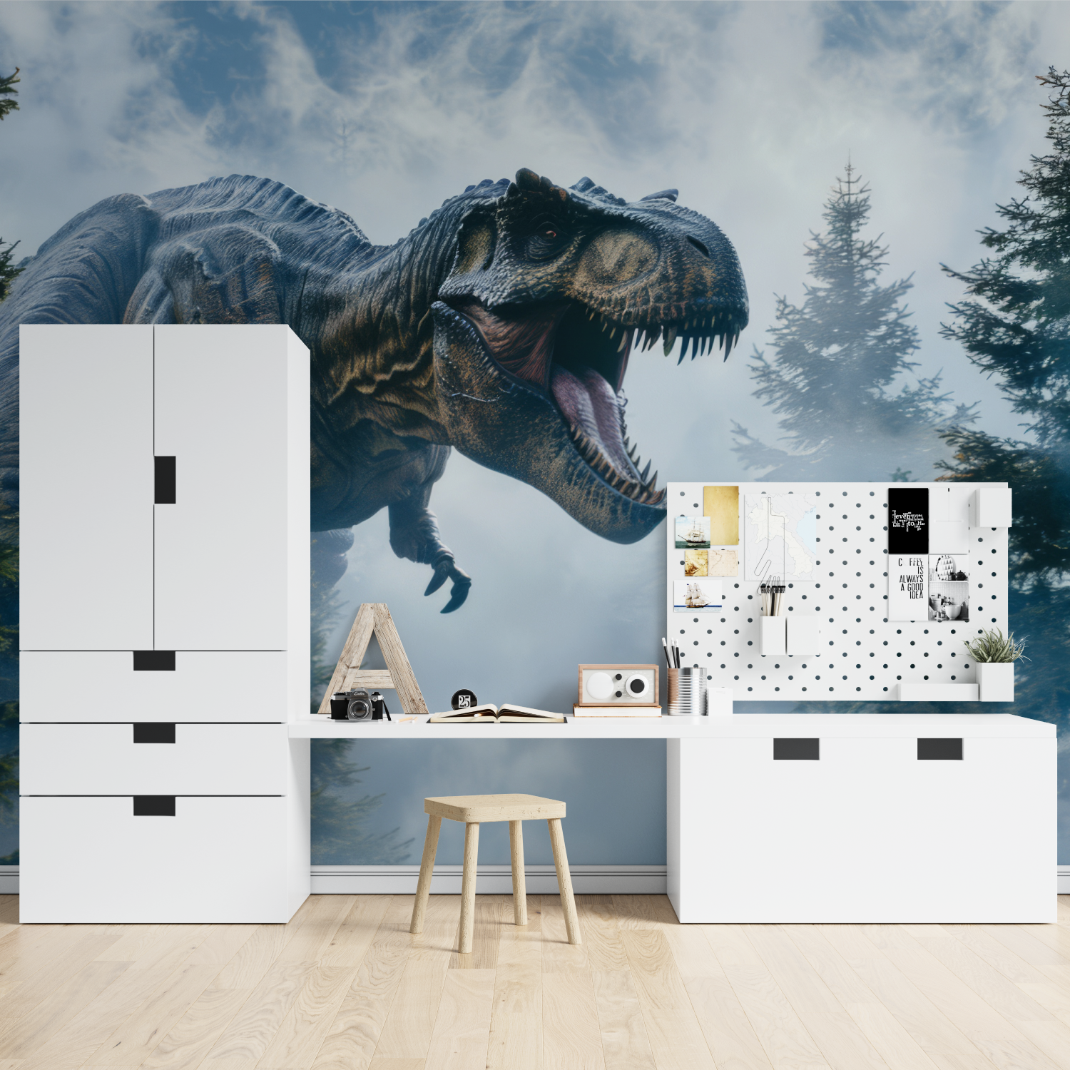 Dinosaur T-Rex Mist Wallpaper | Murals Wallpaper