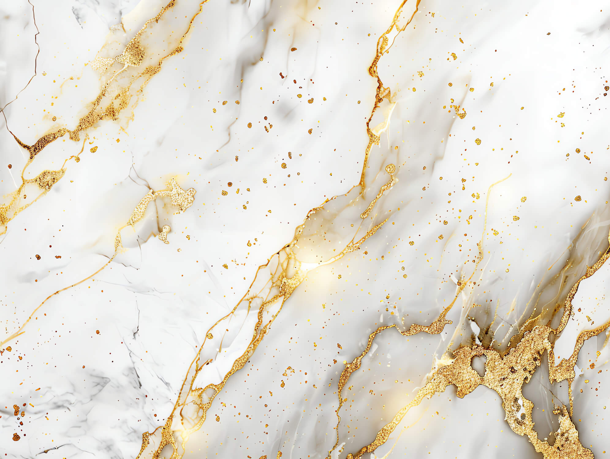 White and Gold Marble Wallpaper | Murals Wallpaper