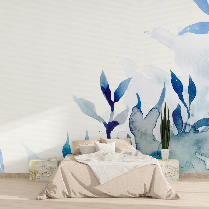 Papel de parede Watercolor Nature Blue | Murals Wallpaper