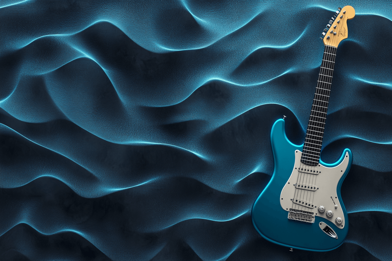 Blue Electric Guitar Wallpaper | Murals Wallpaper