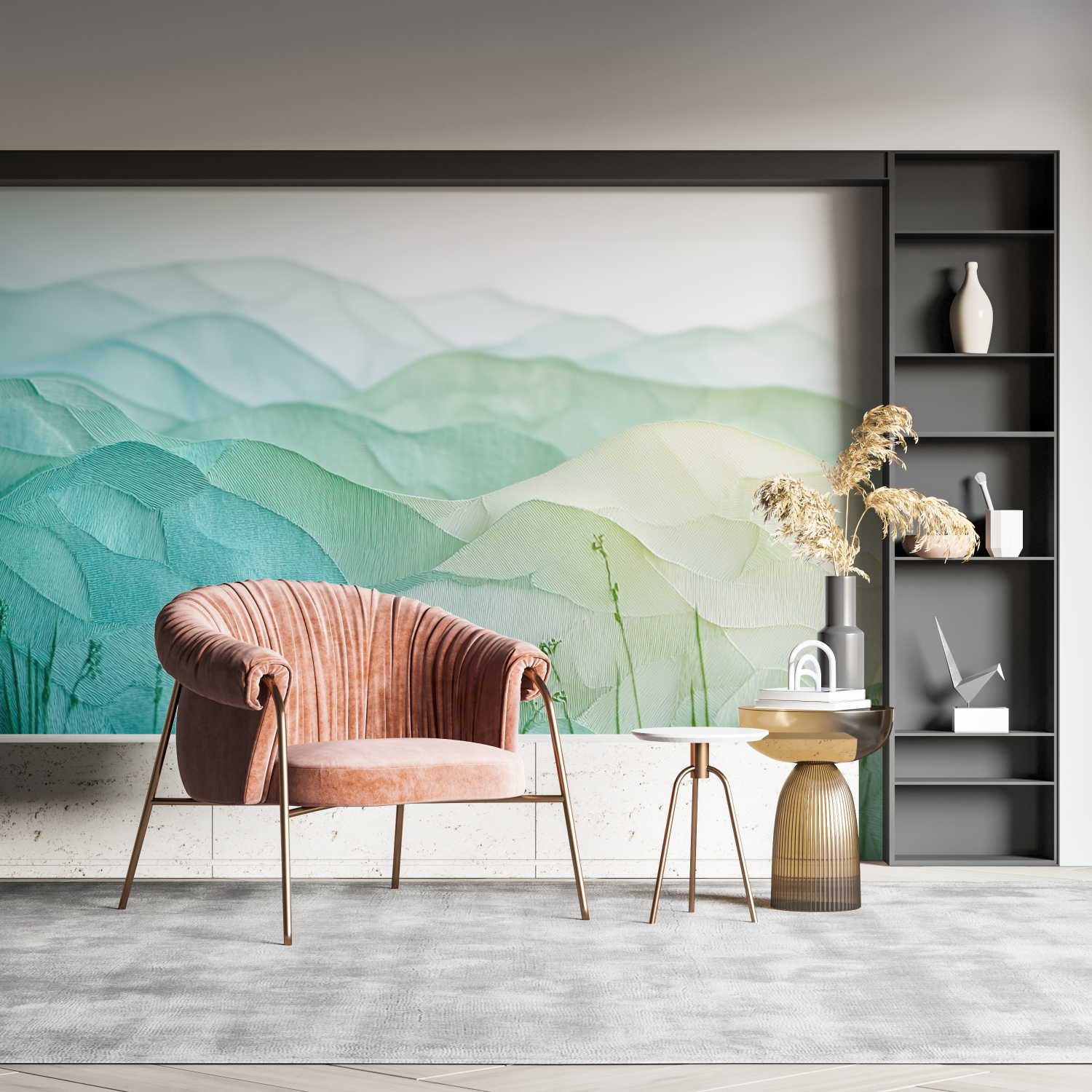 3D Green Watercolor Wallpaper | Murals Wallpaper