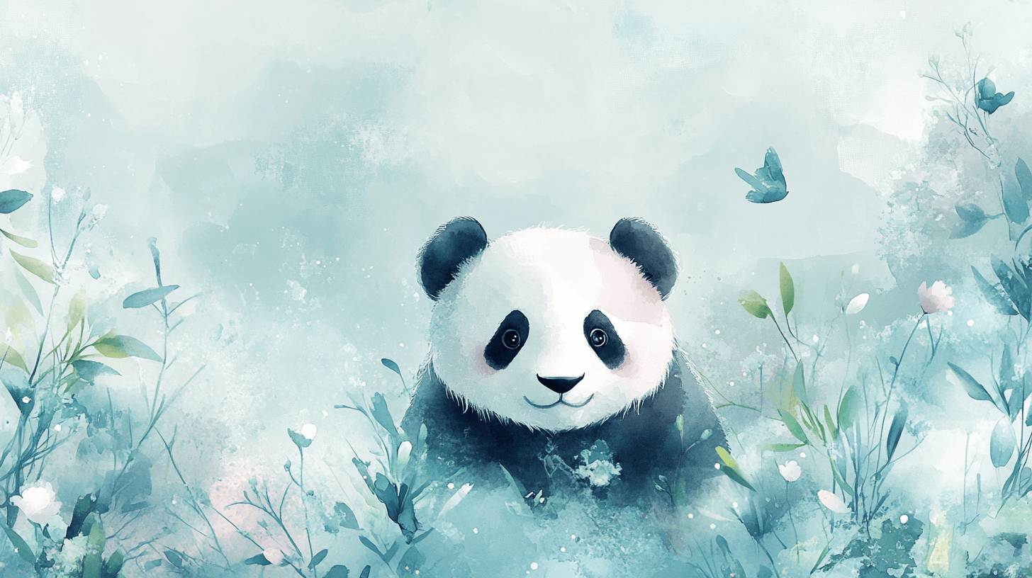 Fairy Mood Panda Wallpaper | Murals Wallpaper