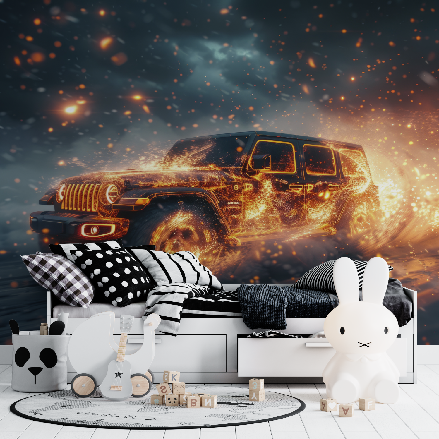 Fire Car Wallpaper | Murals Wallpaper
