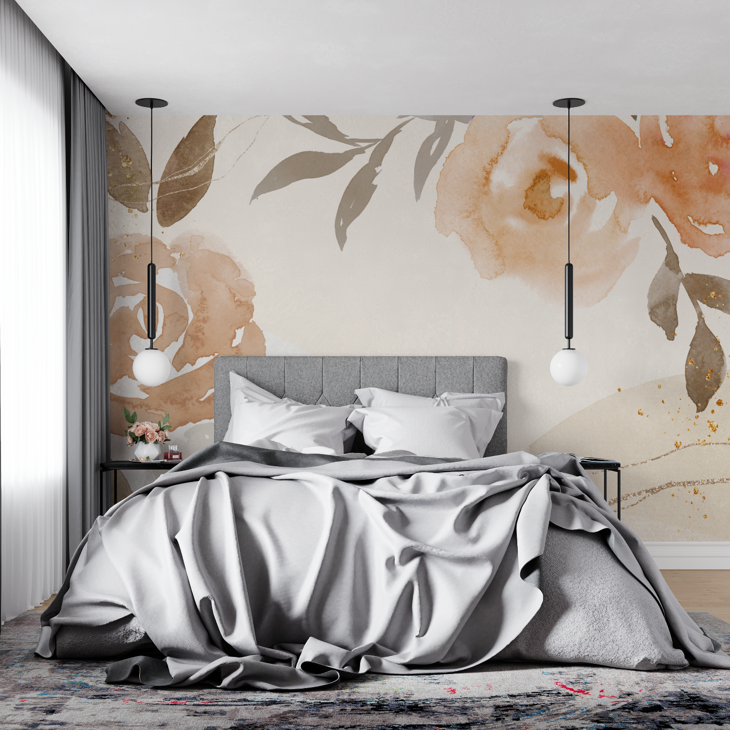 Watercolor Wallpaper Brown Shades | Murals Wallpaper