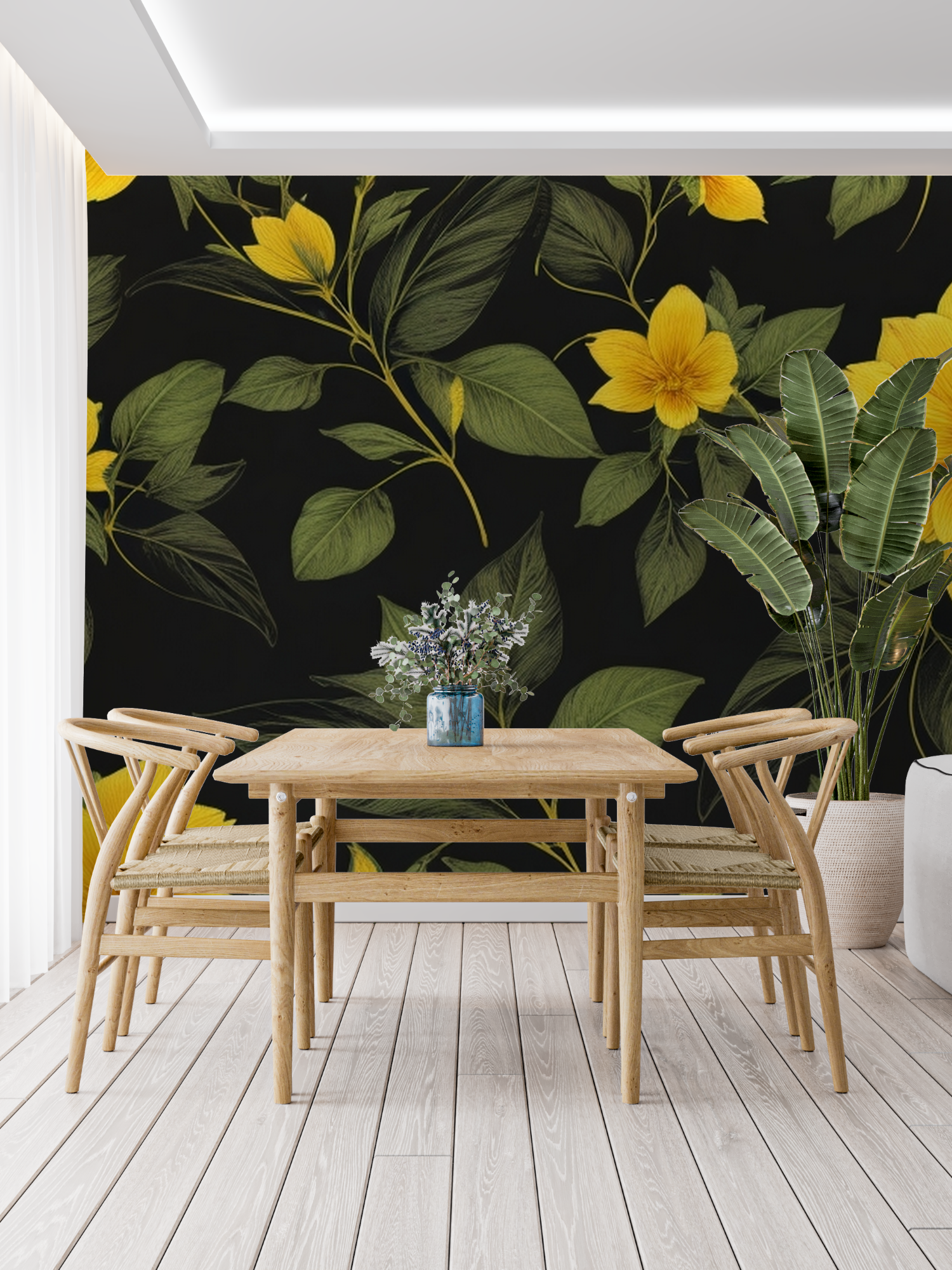Schwarze und gelbe Tapete | Wandbilder Tapete