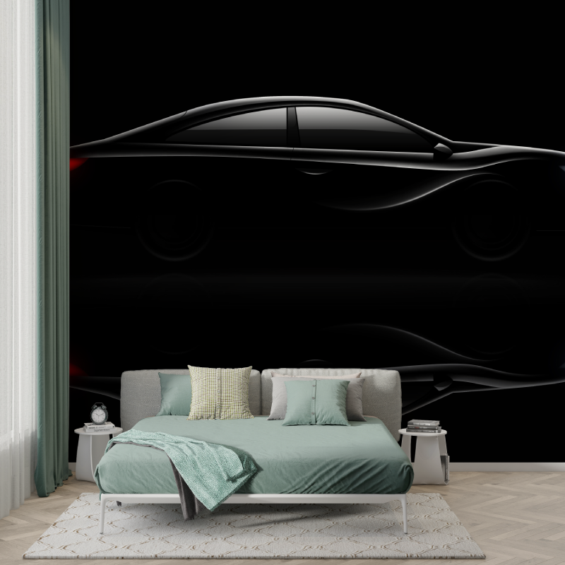 Schwarzes Auto-Wallpaper | Wandbild-Wallpaper
