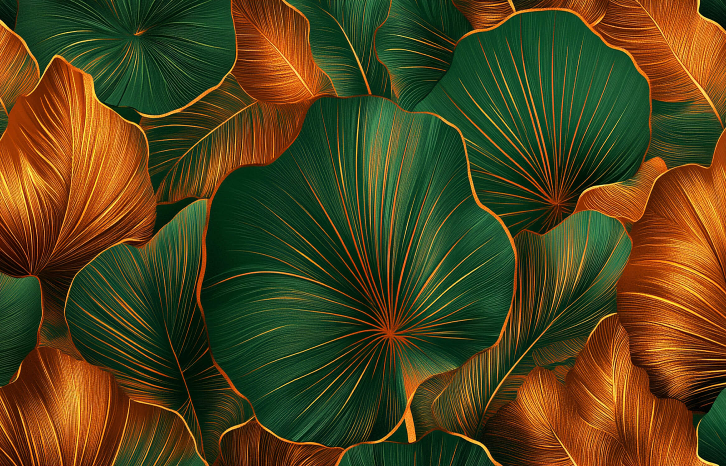 Orange and Green Wallpaper | Murals Wallpaper