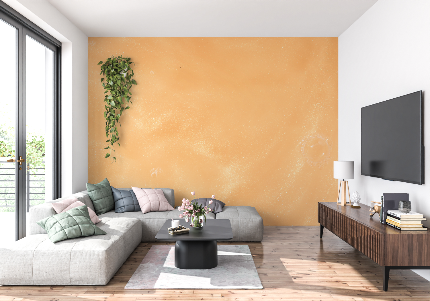 Pastel Orange Textured Wallpaper | Murals Wallpaper