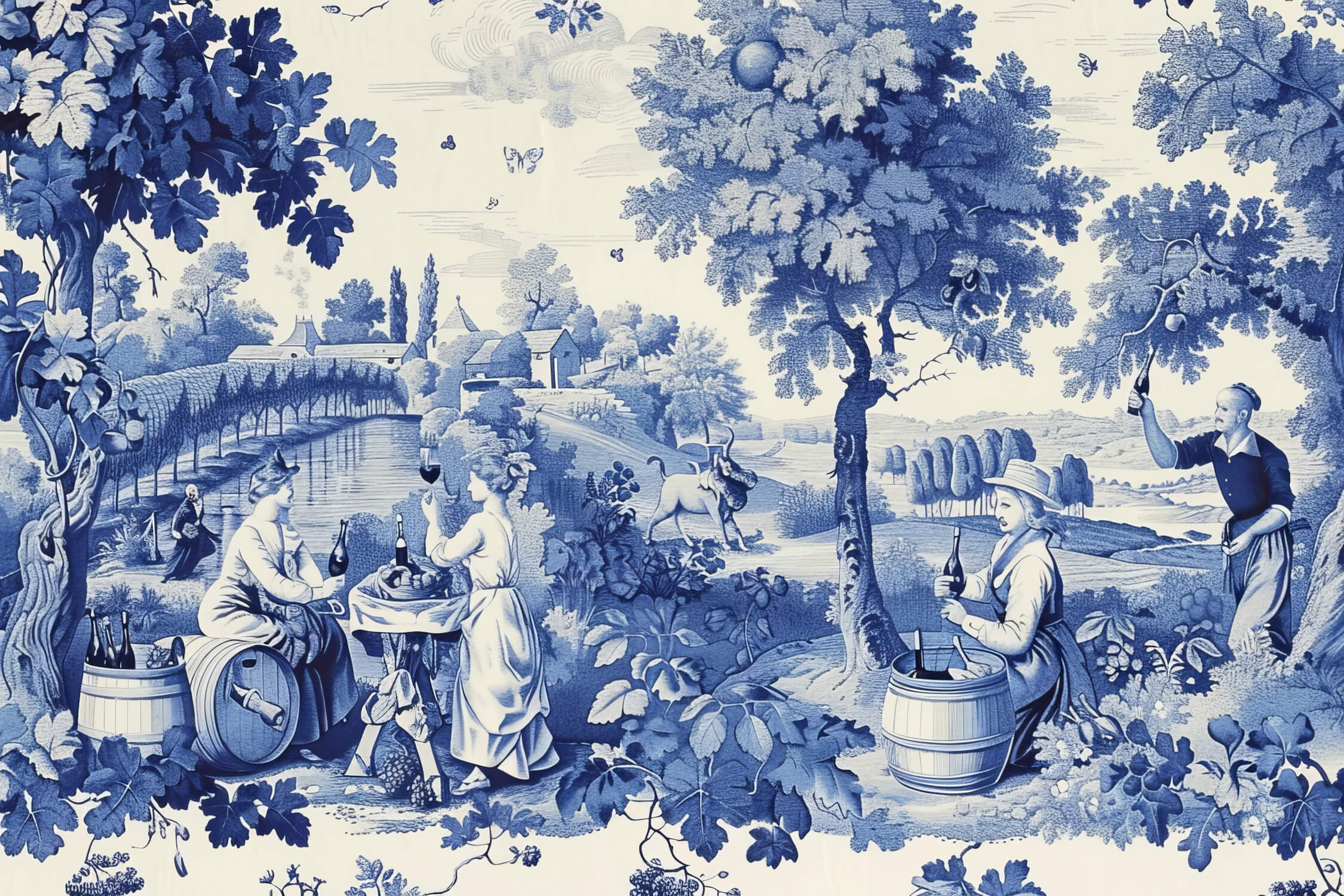90s Toile de Jouy Wallpaper | Murals Wallpaper