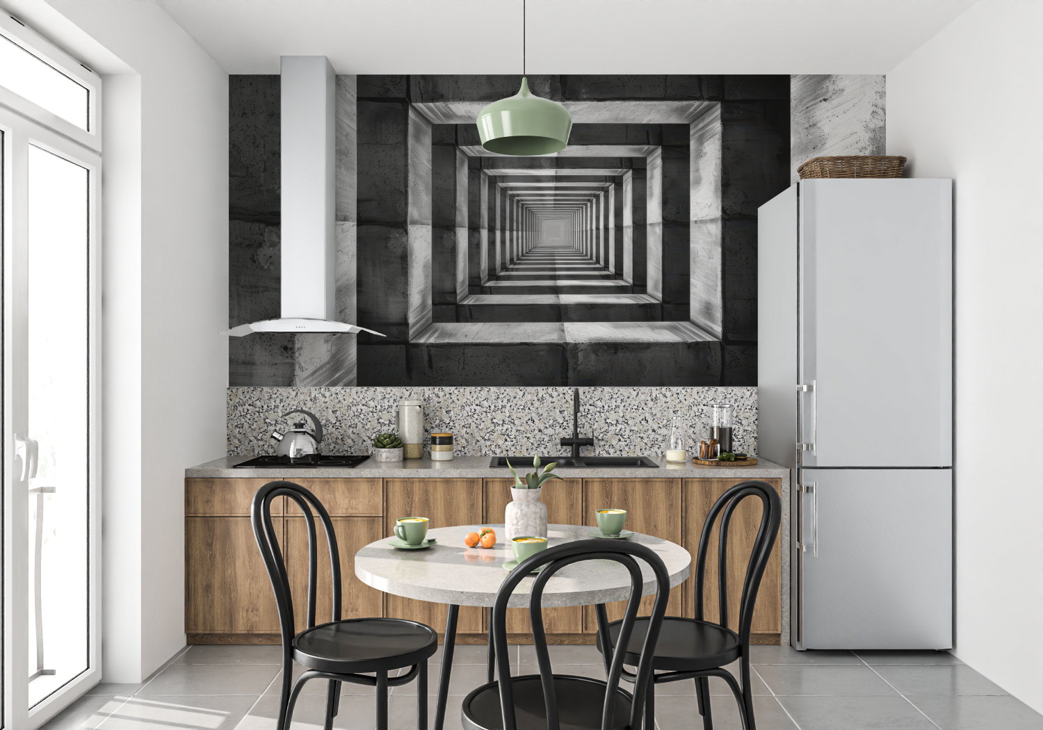 Industrieller Stil Faux 3D Tapete | Wandbilder Tapete