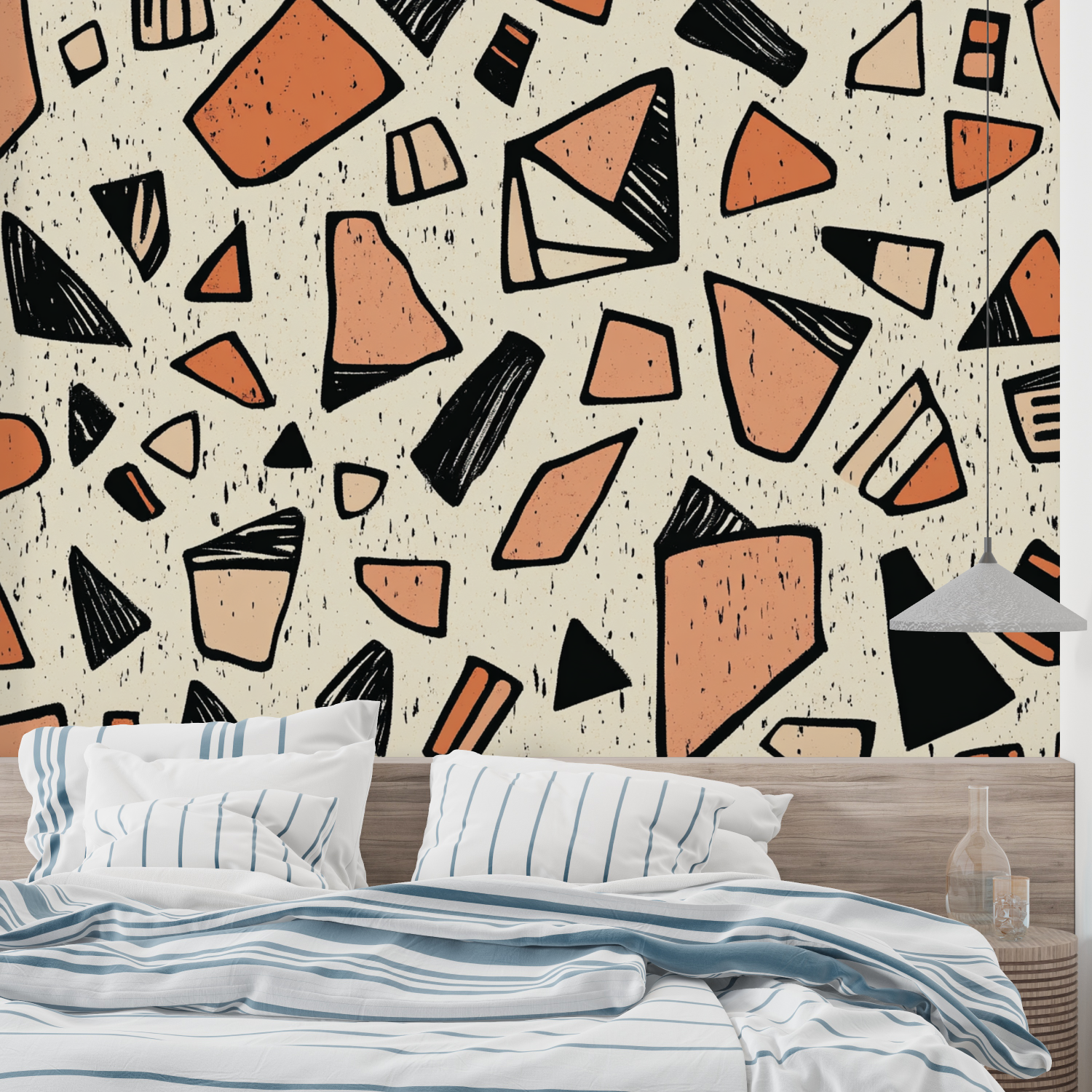 Abstract Geometric Terracotta Wallpaper | Murals Wallpaper