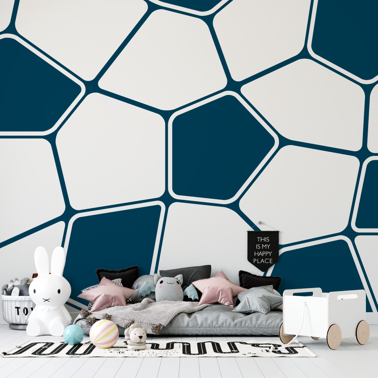 Fußballmuster-Tapete | Wandtapete