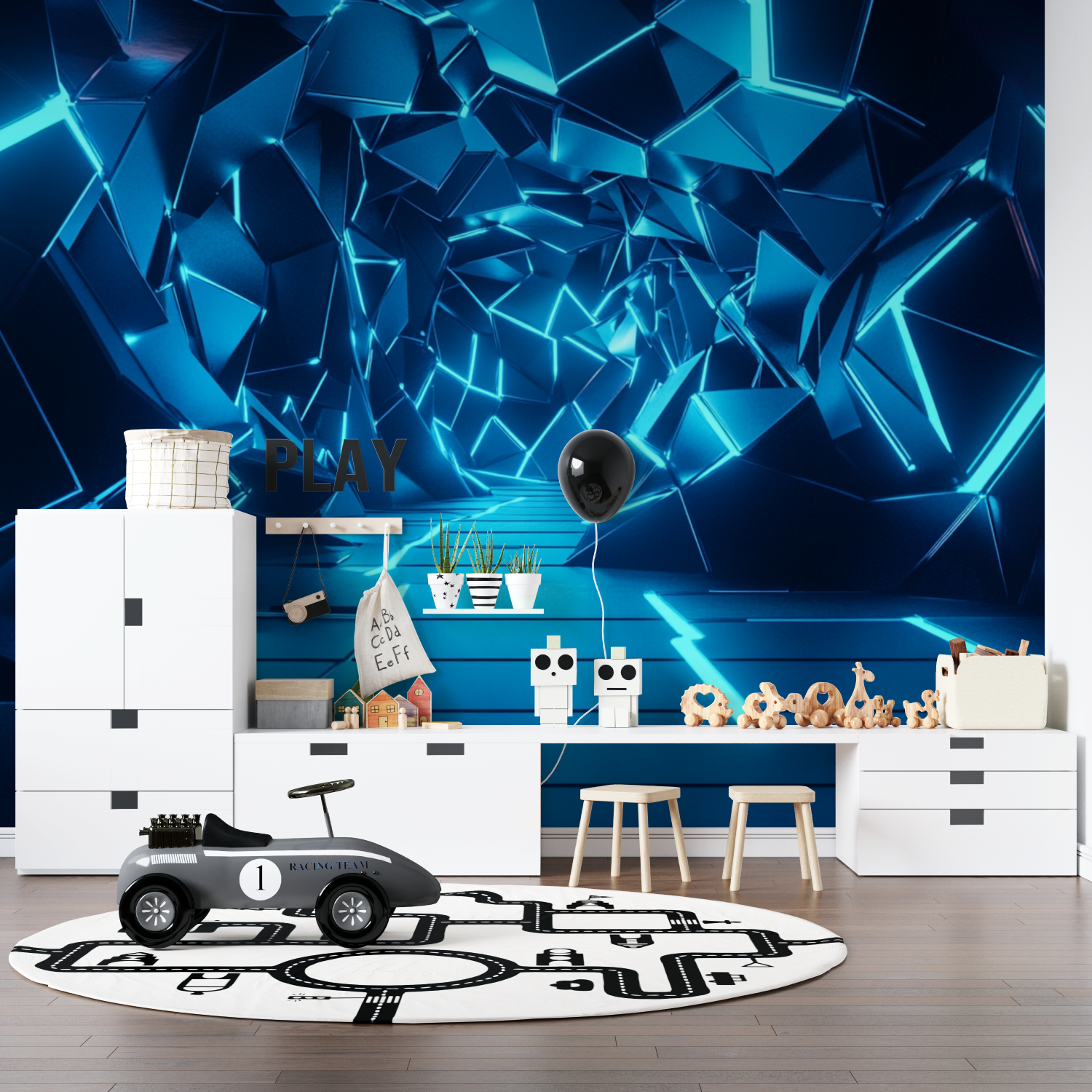 Fractured Neon Wallpaper | Murals Wallpaper