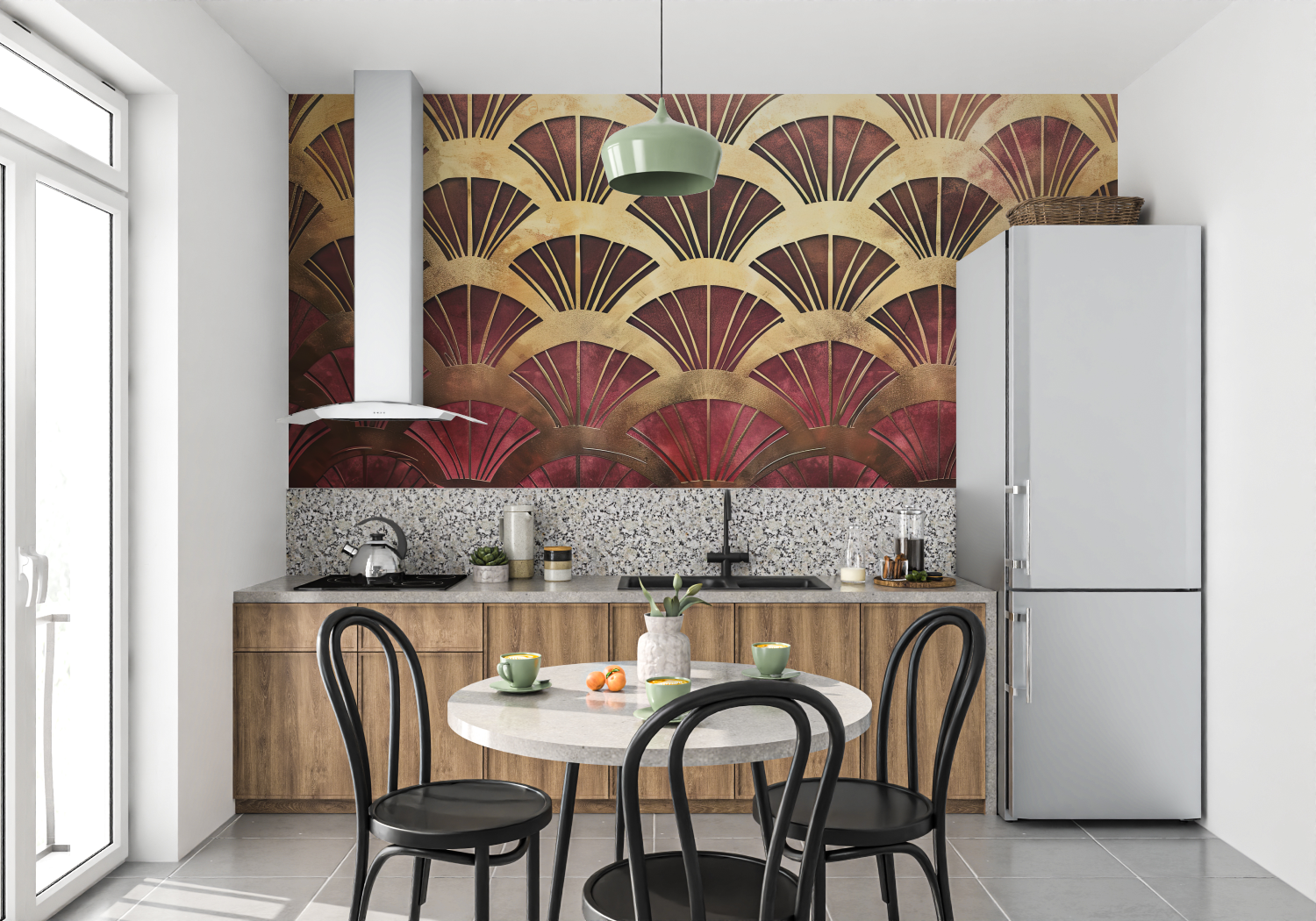Metal Flower Art Deco Wallpaper | Murals Wallpaper