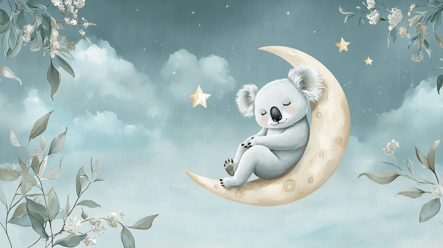 Dreamy Koala Wallpaper on the Moon | Murals Wallpaper