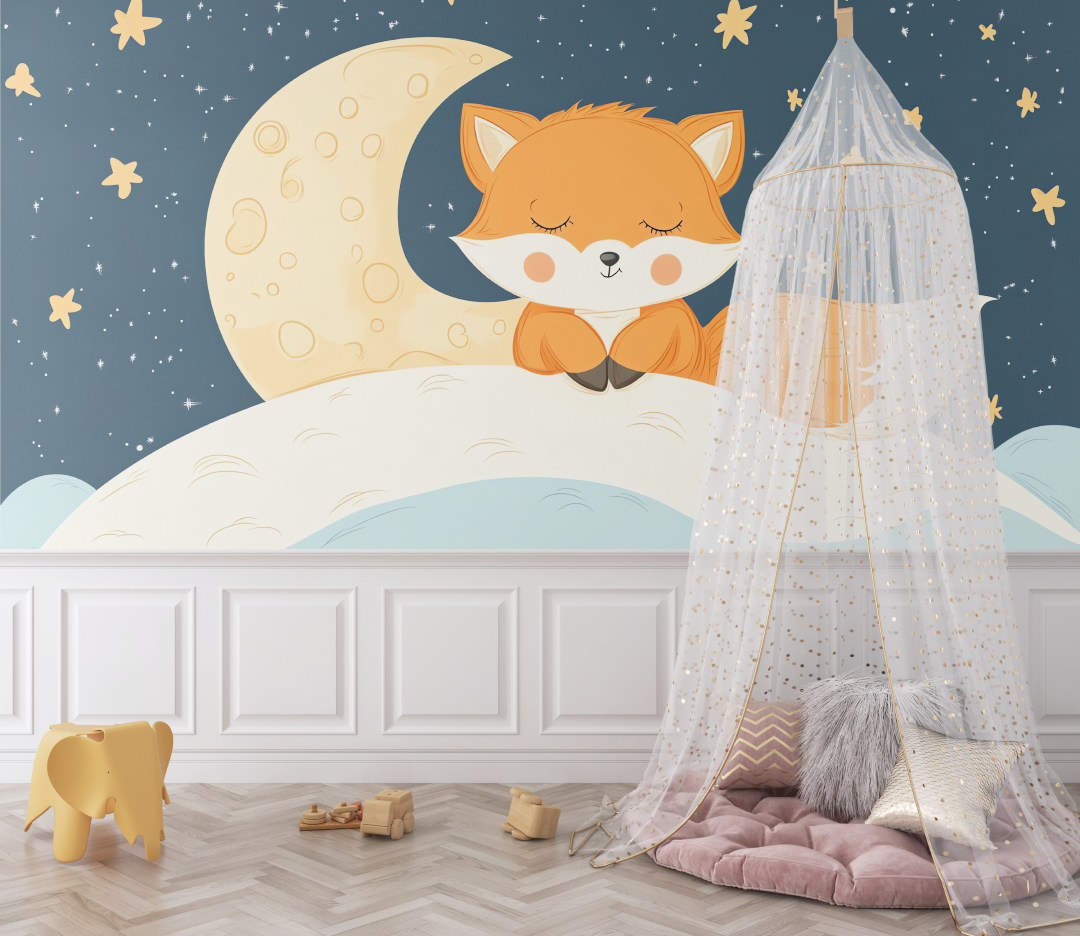 Fuchs und Wolken Tapete | Wandbilder Tapete
