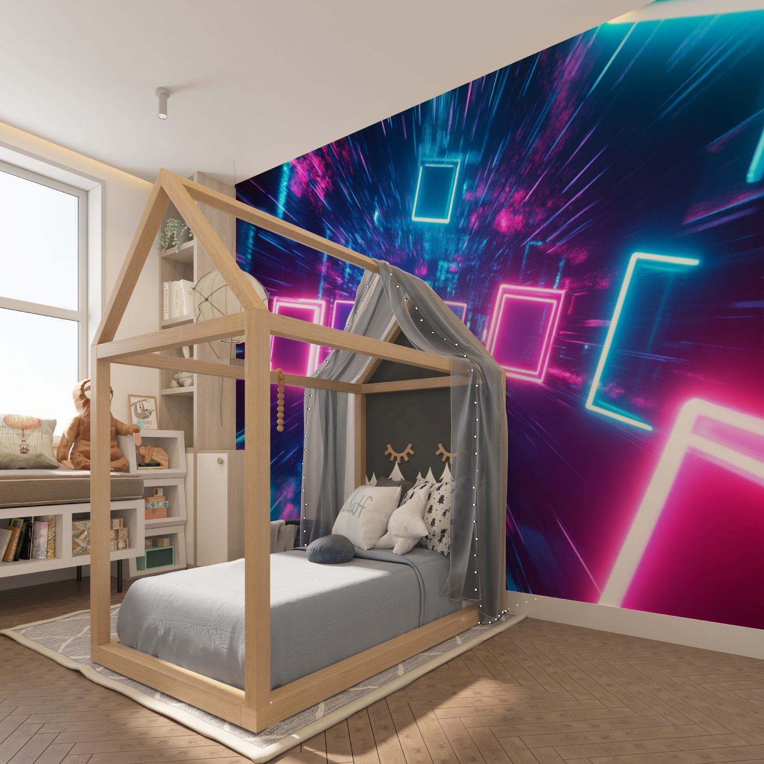 Neon Square Wallpaper | Murals Wallpaper