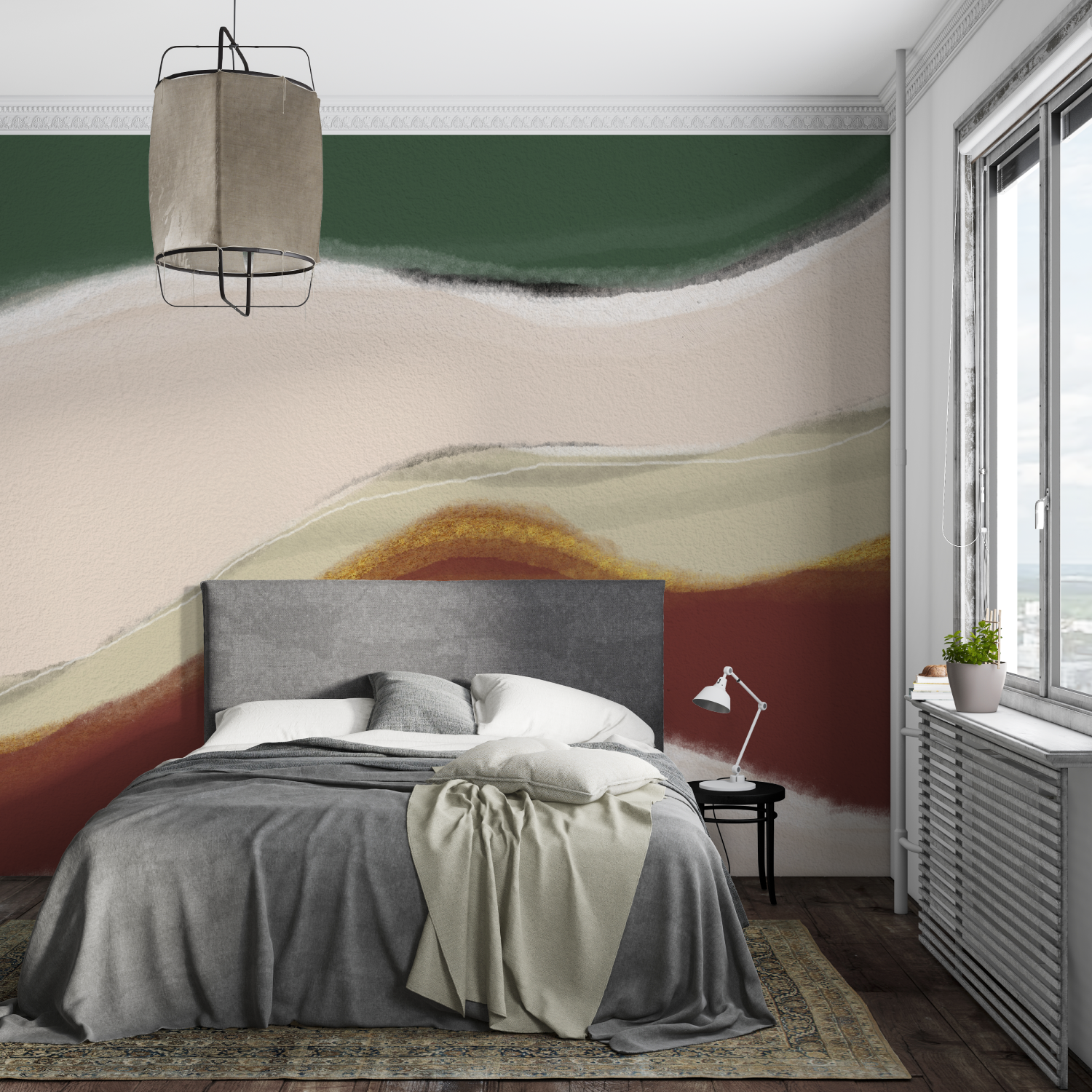 Green and Beige Wallpaper | Murals Wallpaper