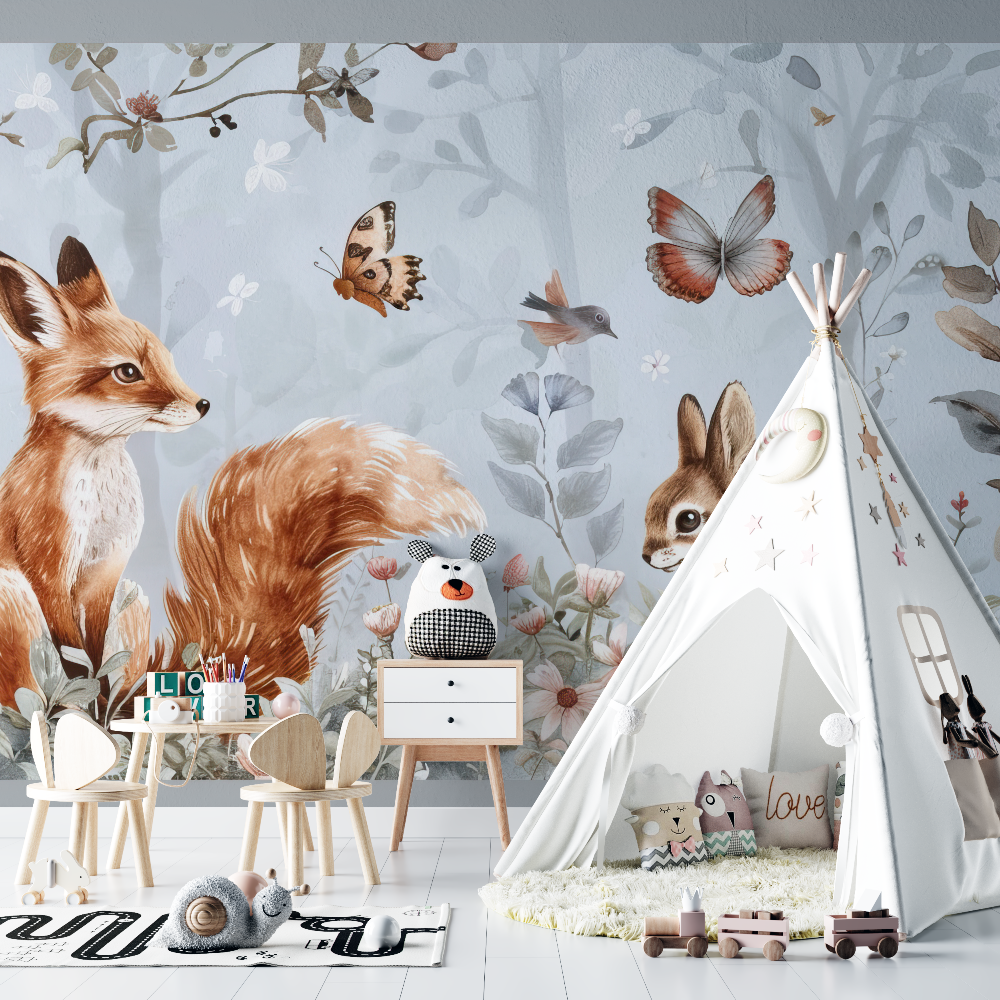 Fox Flower Mural Wallpaper | Murals Wallpaper