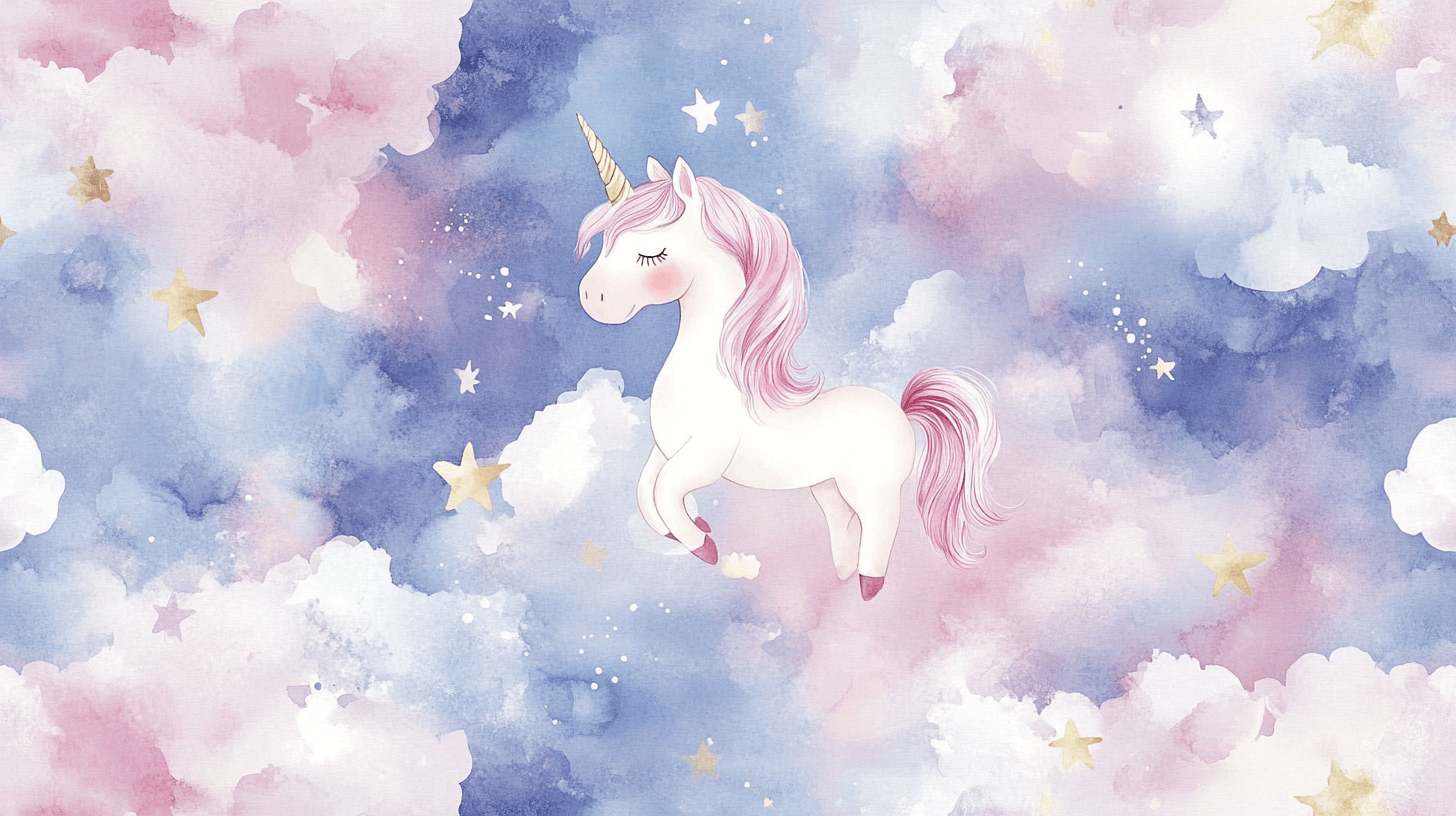 Baby Unicorn Dream and Cloud Wallpaper | Murals Wallpaper