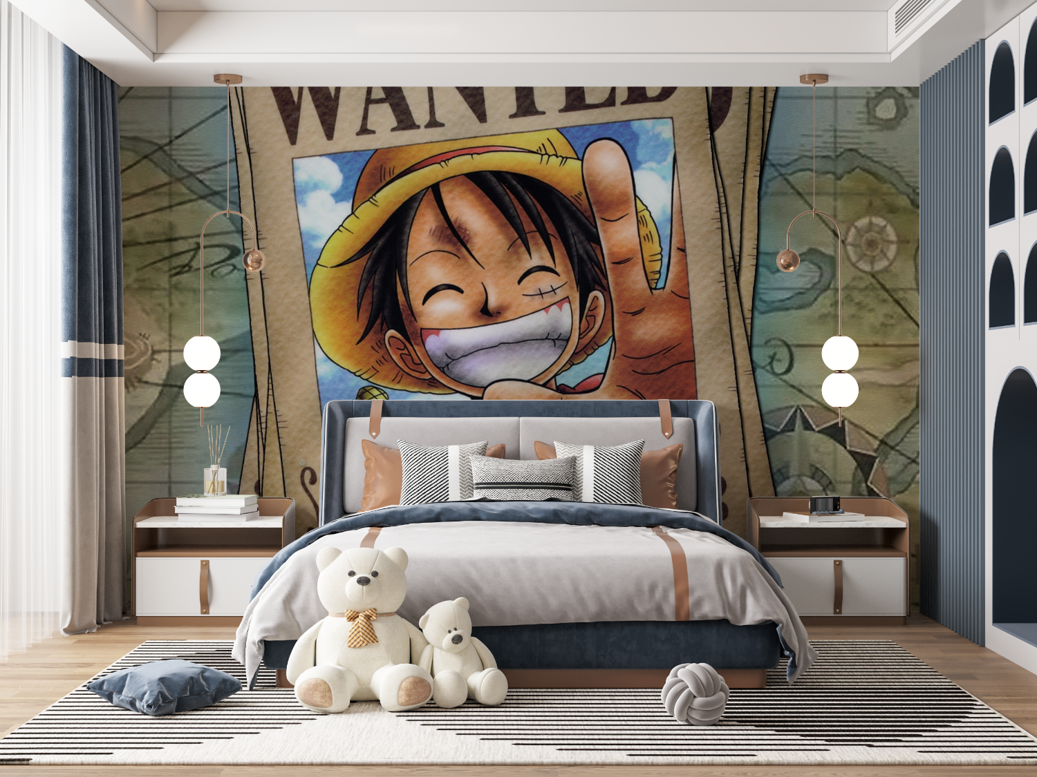 One Piece Luffy Wanted Wallpaper | Murals Wallpaper
