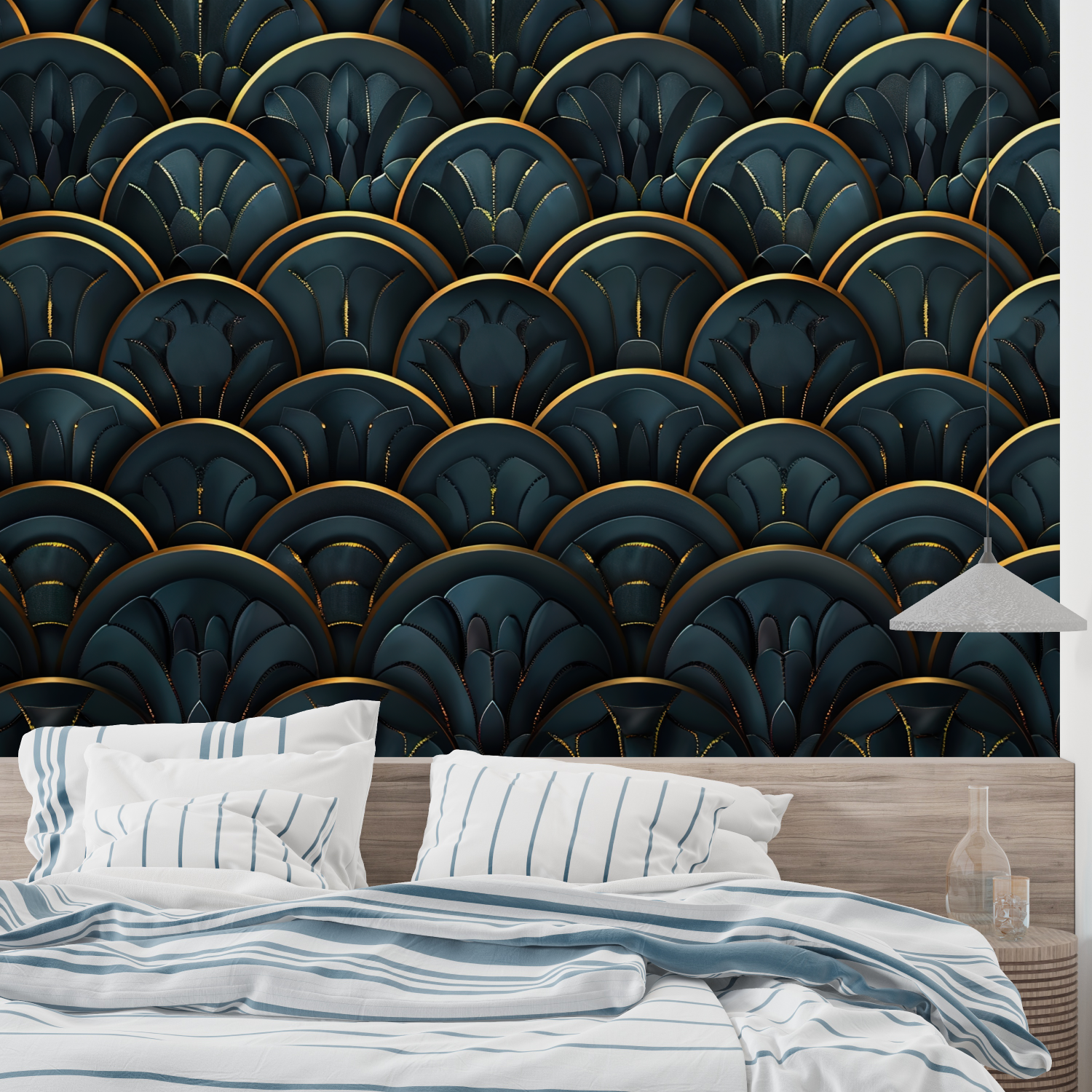 Midnight Reflections Art Deco Wallpaper | Murals Wallpaper