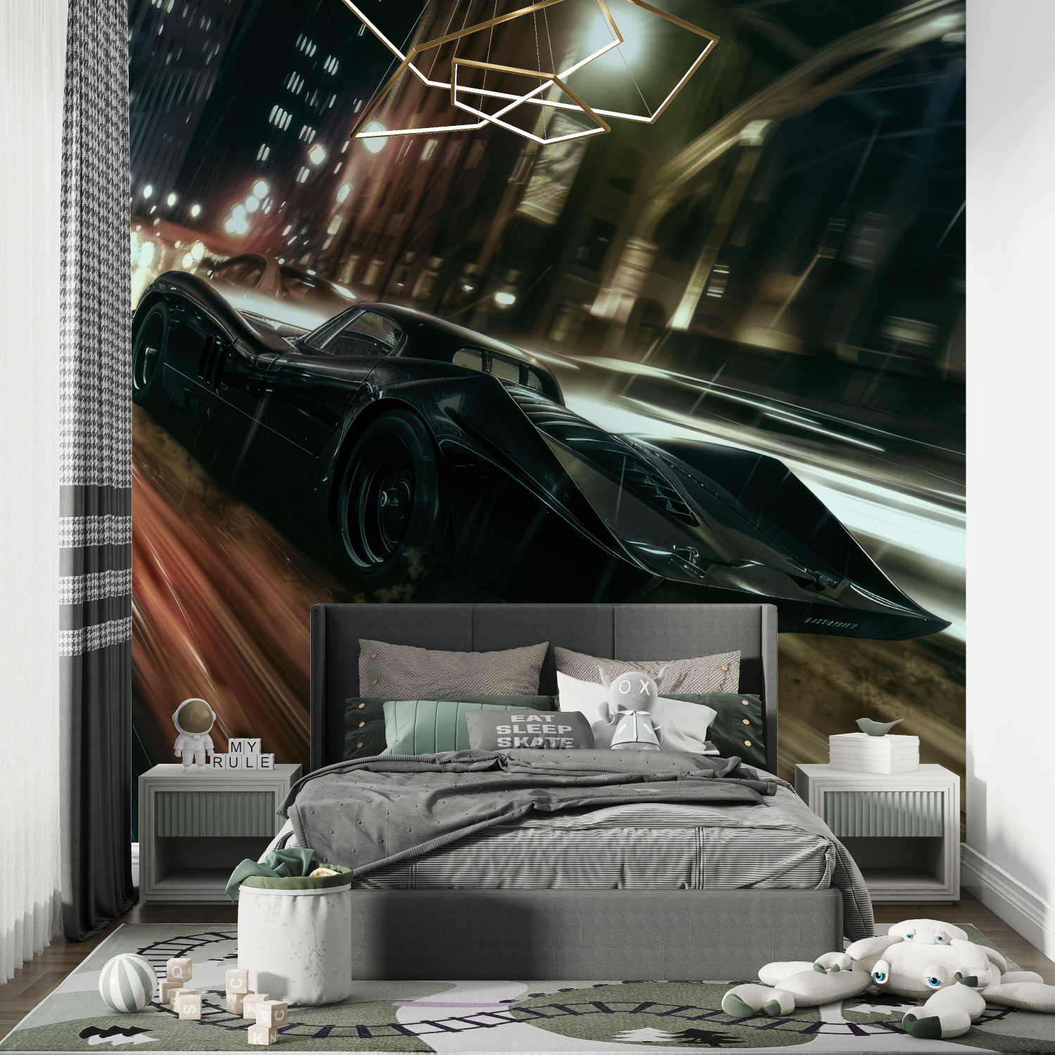 3D-Autotapete fürs Schlafzimmer | Wandtapete