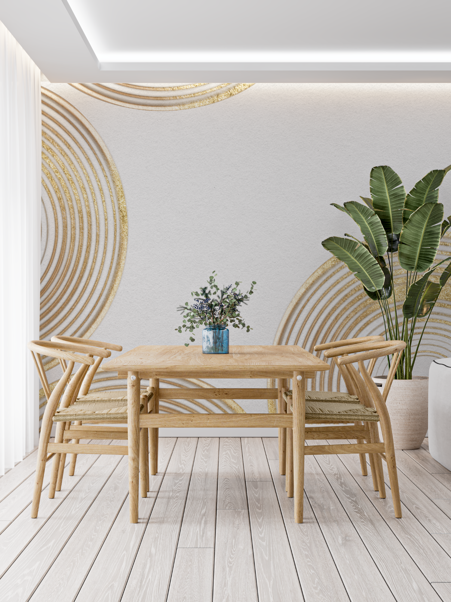 Gold Round Wallpaper Bathroom | Murals Wallpaper