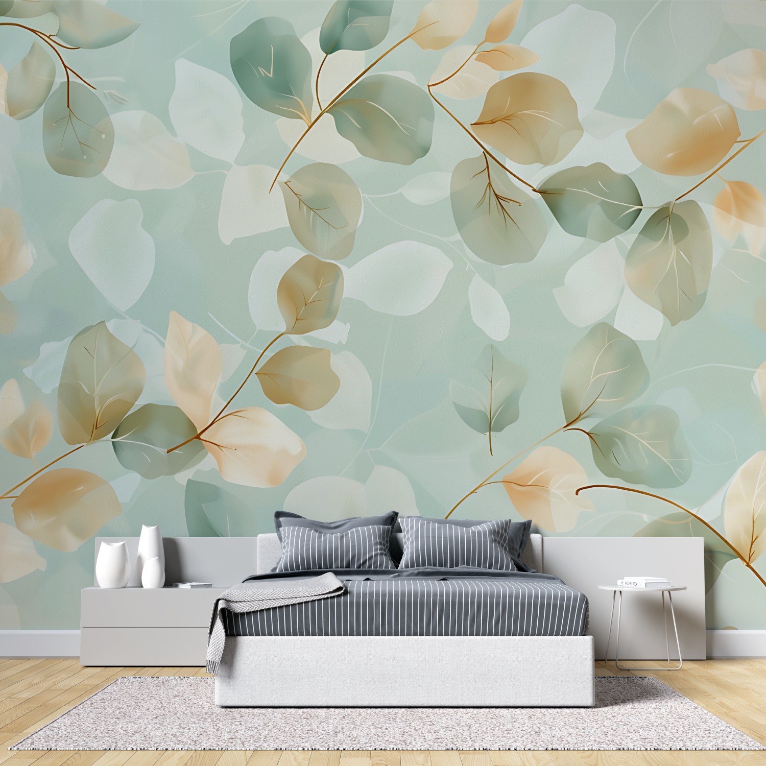 Aqua und Gelb Tapete | Wandbilder Tapete