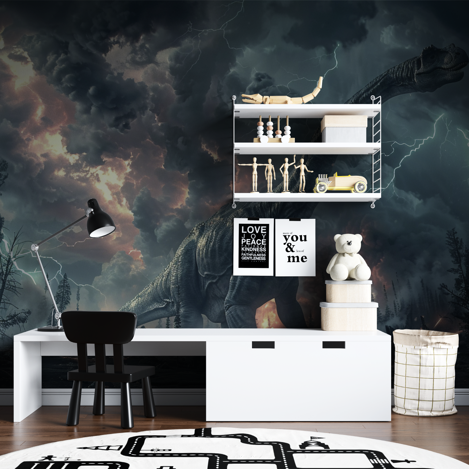 Dinosaur Design Lightning Wallpaper | Murals Wallpaper