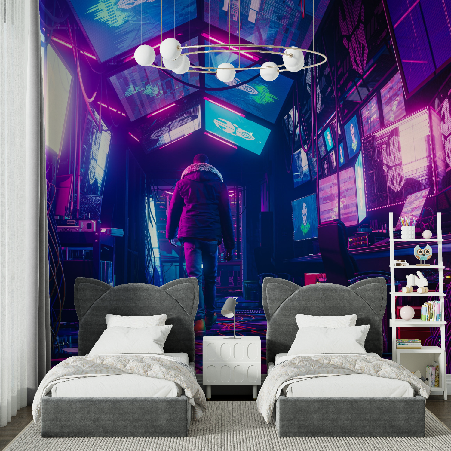 Miles Morales Neon Wallpaper | Murals Wallpaper