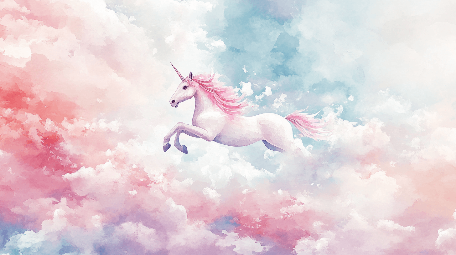 Unicorn Cloud Adventure Wallpaper for Kids' Room | Murals Wallpaper
