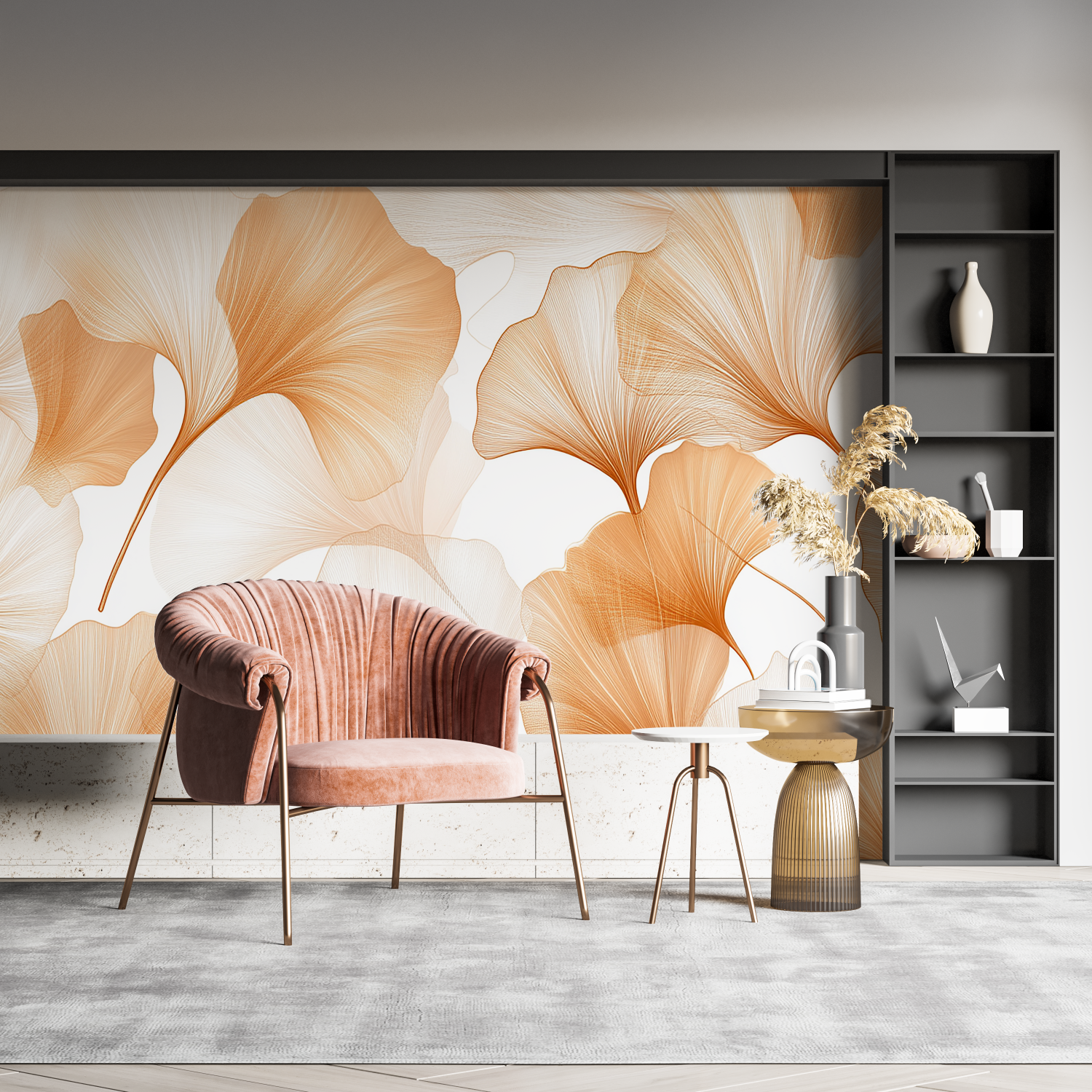 Orange and White Wallpaper | Murals Wallpaper