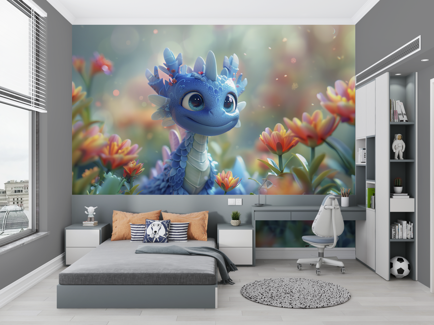 Dinosaurier-Tapete für Jungen | Wandbilder