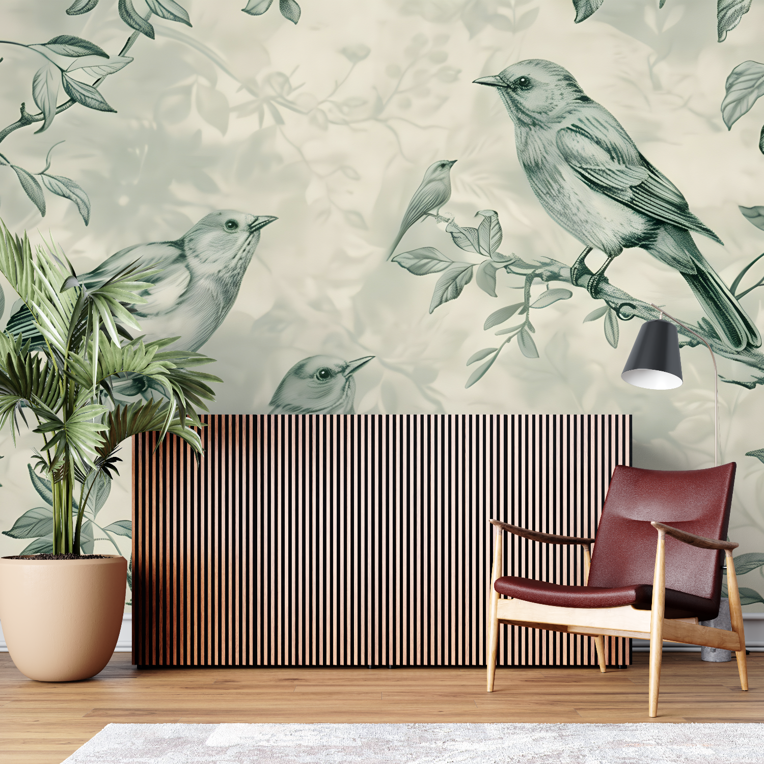 Birds Green Wallpaper | Murals Wallpaper