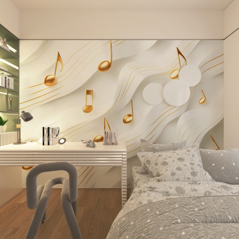 Frise Papier Peint Note de Musique Chambre Heranwachsende