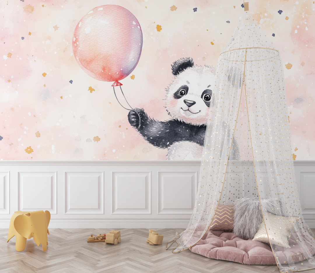 Panda Wallpaper with Balloon | Murals Wallpaper