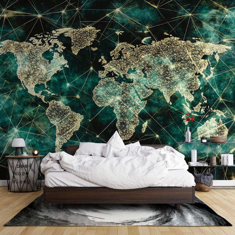 Papier peint carte du monde marron leroy merlin mur