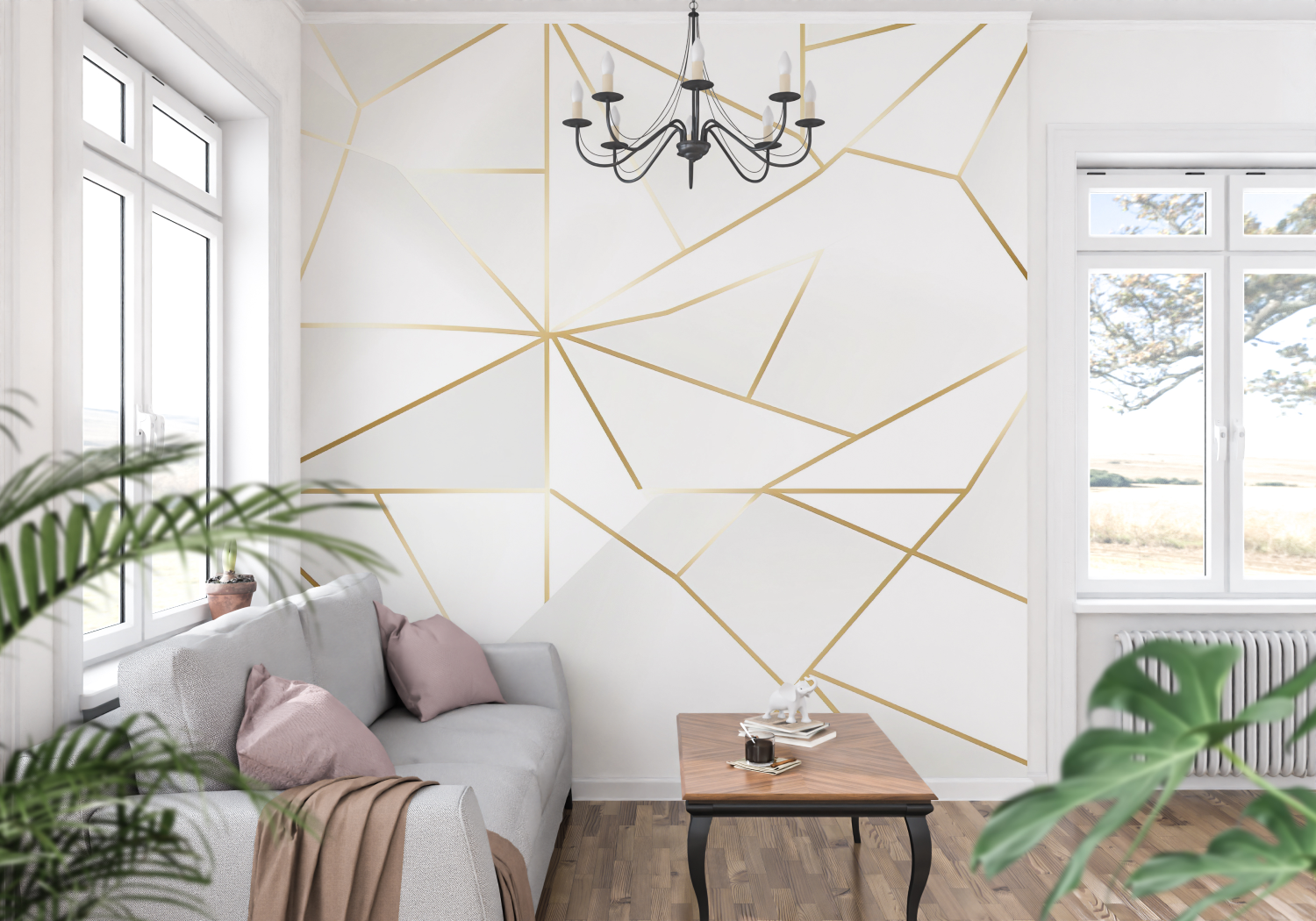 Geometric Gold Wallpaper | Murals Wallpaper