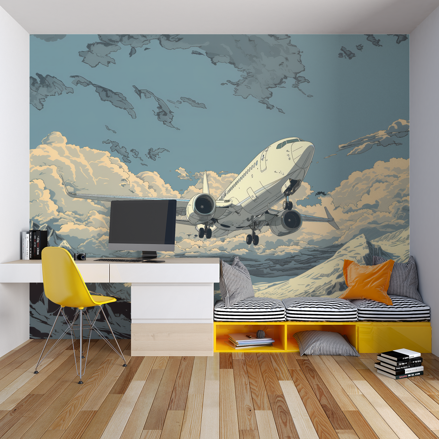 Teen Wallpaper Airplane Mountain | Murals Wallpaper
