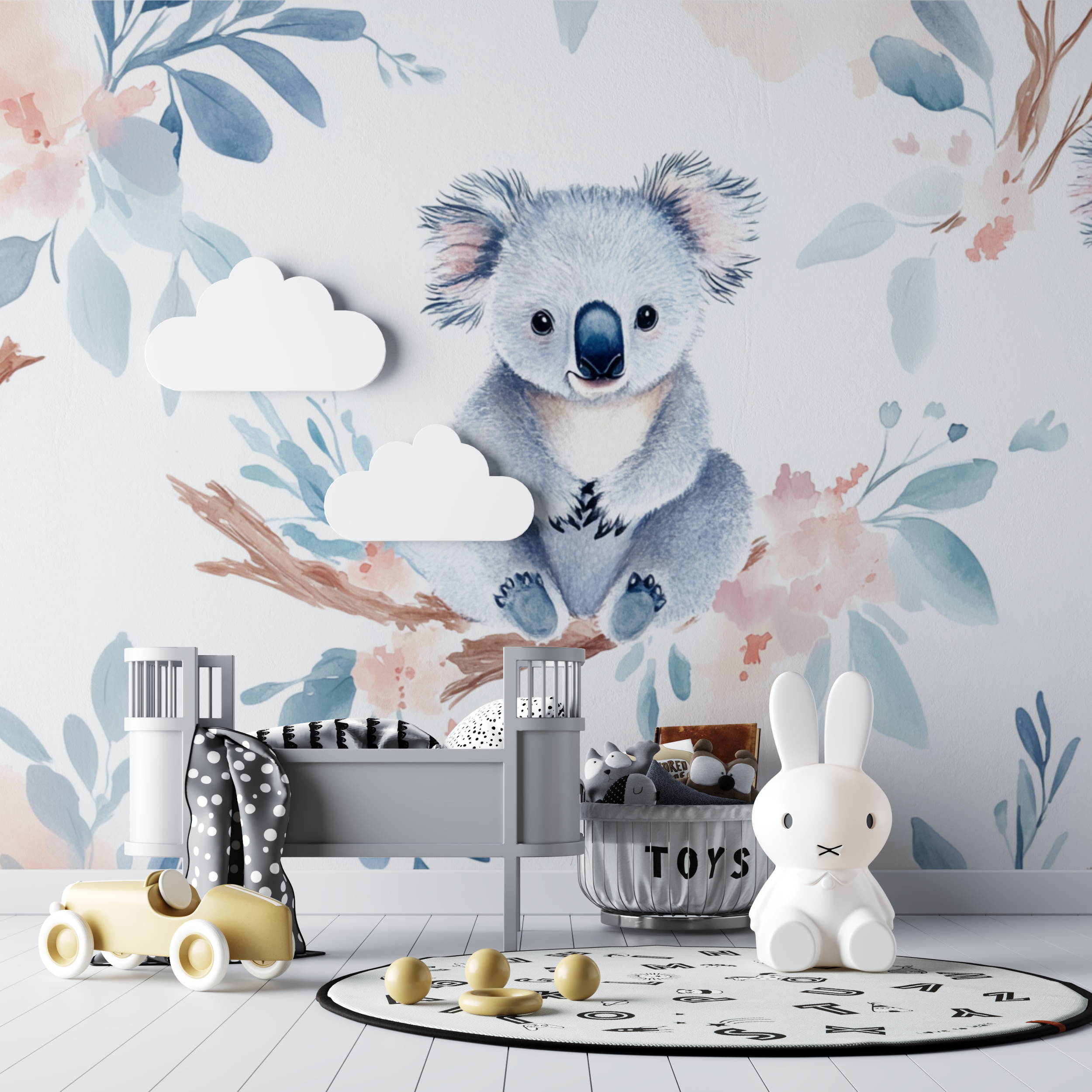 Light Feathered Koala Wallpaper | Murals Wallpaper