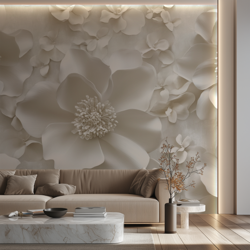 Weißes 3D-Häppchen aus Papier in Neon