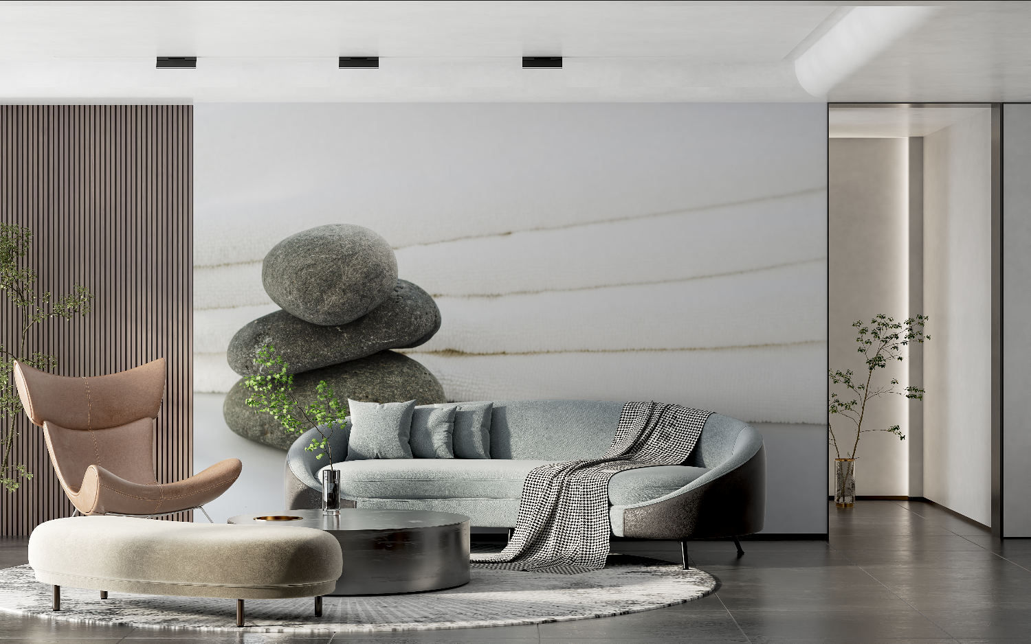 Zen-Kieselstein-Tapete | Wandtapete