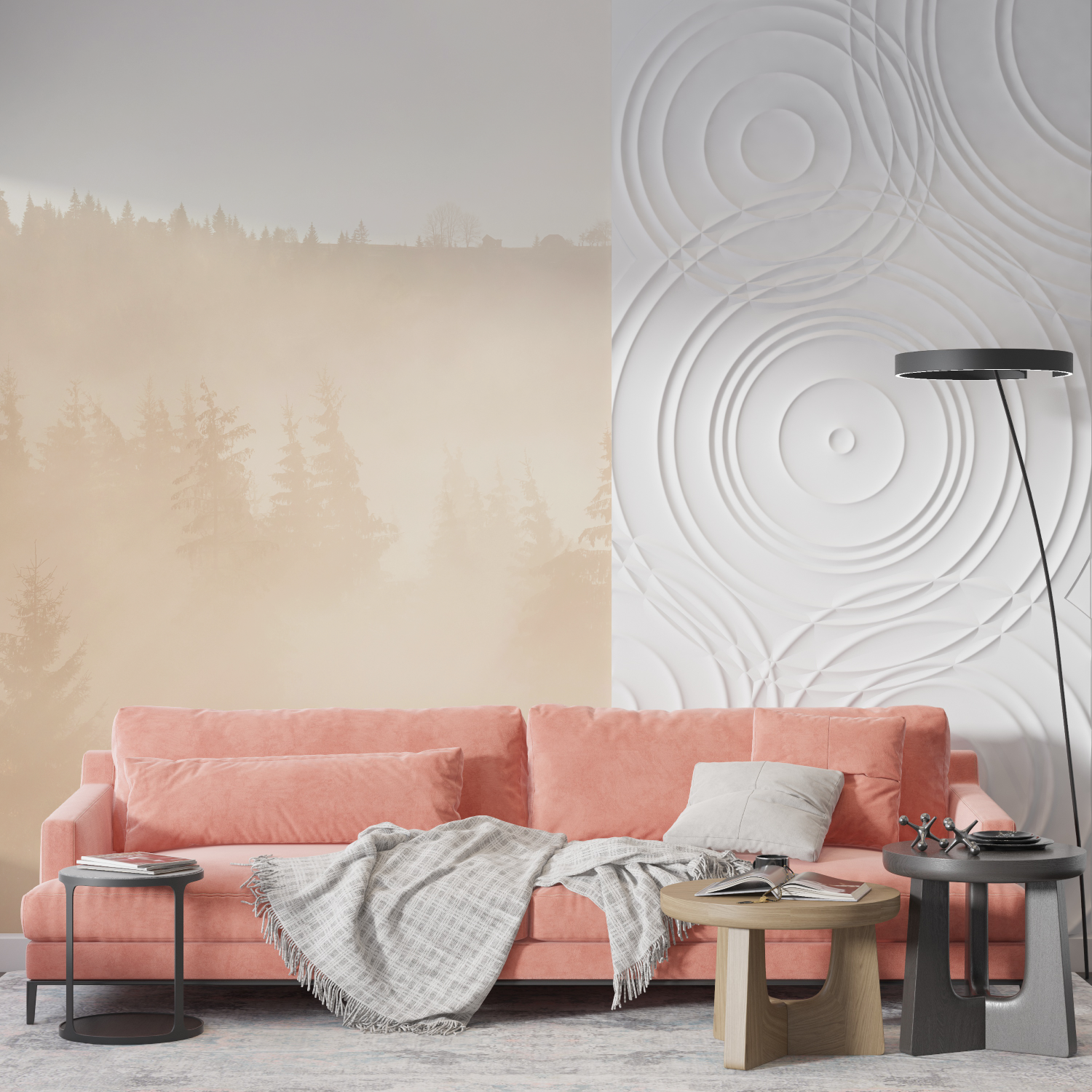 Warm Beige Forest Cocooning Wallpaper | Murals Wallpaper