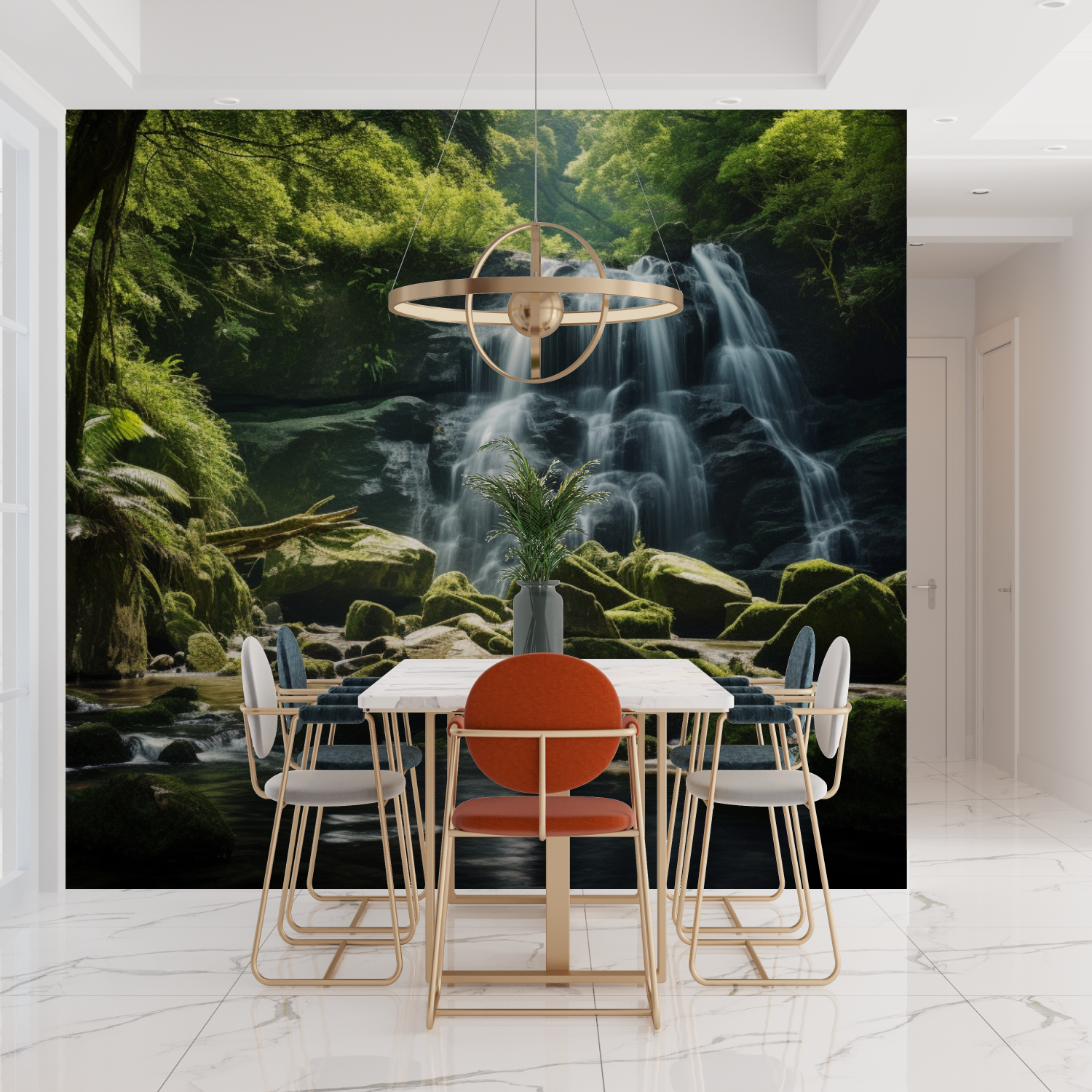 Forest Waterfall Wallpaper | Murals Wallpaper