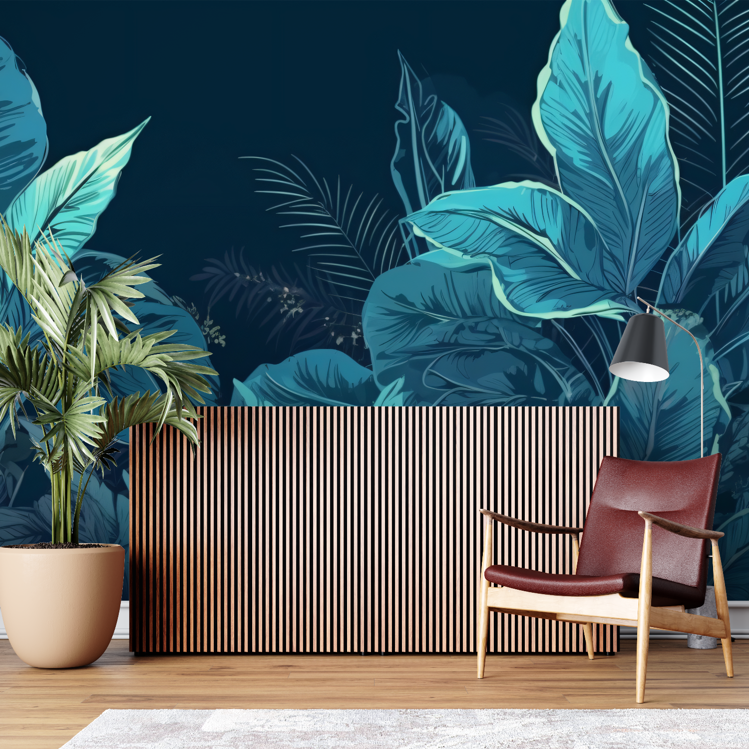 Tapeten Jungle Bleu Canard – leroy merlin