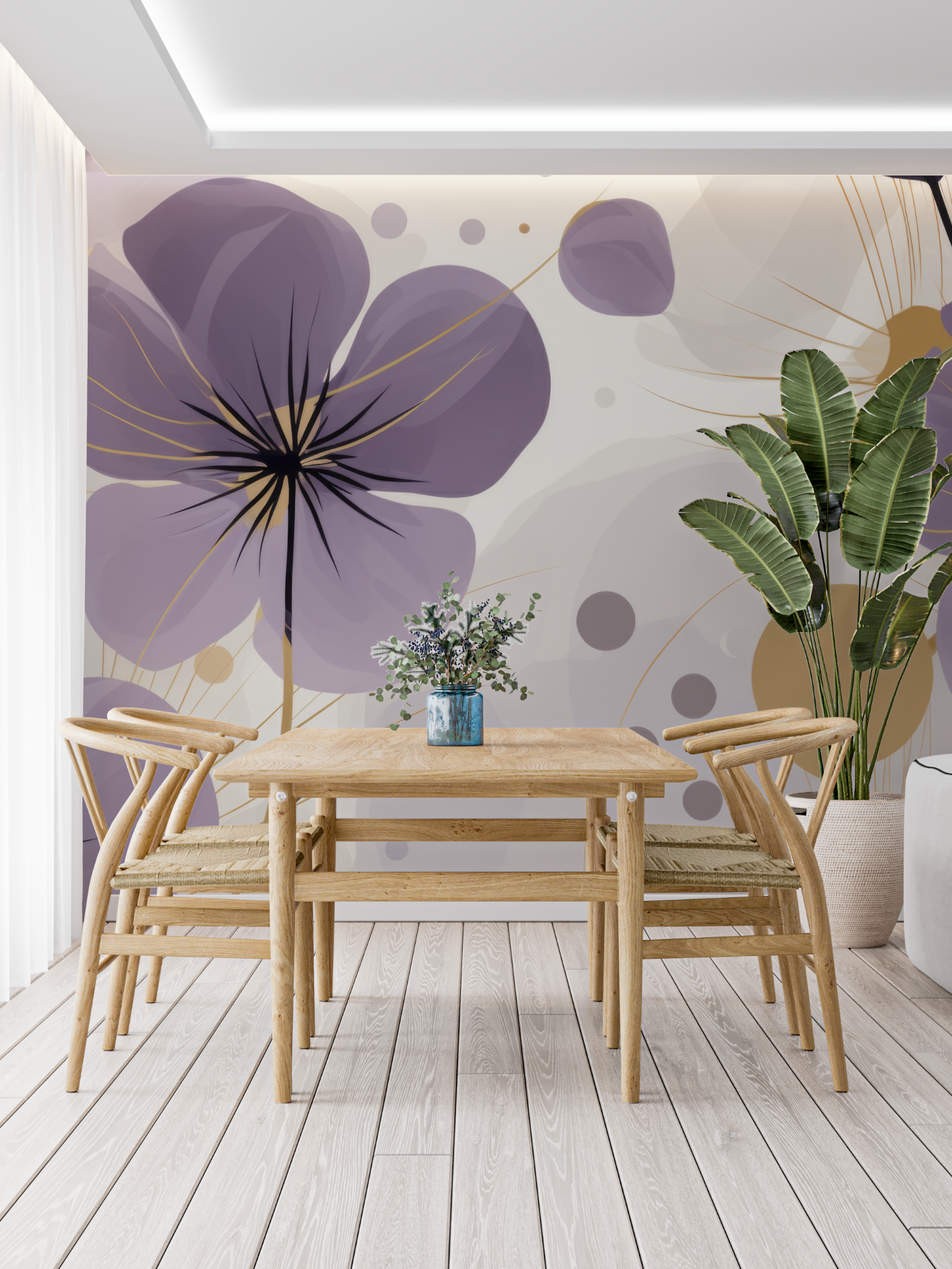 Purple and Gray Wallpaper | Murals Wallpaper